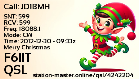 QSL Card for F6IIT QSO with JD1BMH