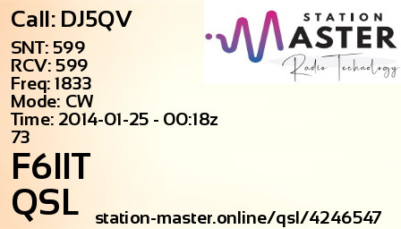 QSL Card for F6IIT QSO with DJ5QV