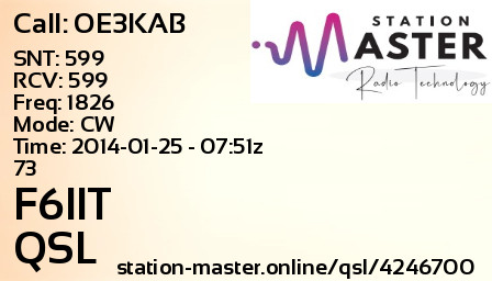 QSL Card for F6IIT QSO with OE3KAB