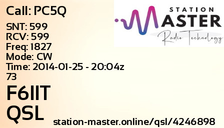 QSL Card for F6IIT QSO with PC5Q