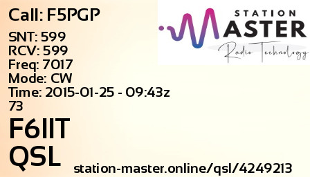 QSL Card for F6IIT QSO with F5PGP