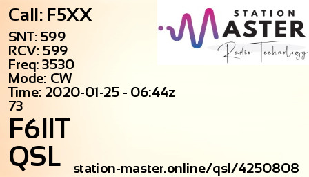 QSL Card for F6IIT QSO with F5XX