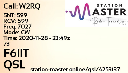 QSL Card for F6IIT QSO with W2RQ