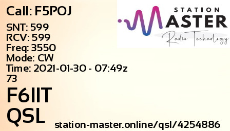 QSL Card for F6IIT QSO with F5POJ