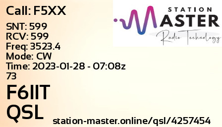 QSL Card for F6IIT QSO with F5XX