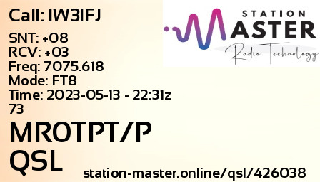 QSL Card for MR0TPT/P QSO with IW3IFJ