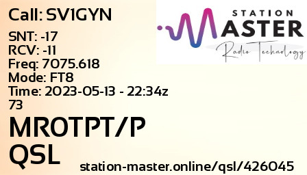 QSL Card for MR0TPT/P QSO with SV1GYN