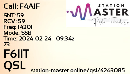 QSL Card for F6IIT QSO with F4AIF