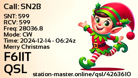 QSL Card for F6IIT QSO with SN2B