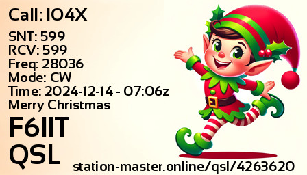 QSL Card for F6IIT QSO with IO4X