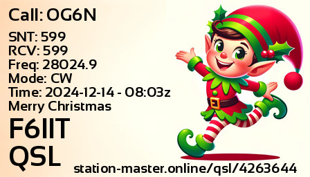QSL Card for F6IIT QSO with OG6N