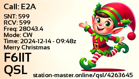 QSL Card for F6IIT QSO with E2A