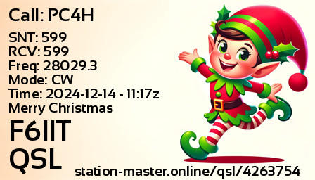 QSL Card for F6IIT QSO with PC4H
