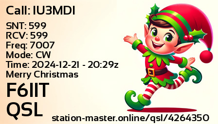QSL Card for F6IIT QSO with IU3MDI