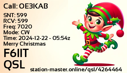 QSL Card for F6IIT QSO with OE3KAB