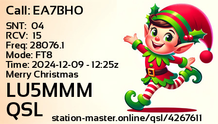 QSL Card for LU5MMM QSO with EA7BHO
