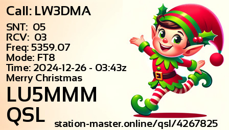 QSL Card for LU5MMM QSO with LW3DMA