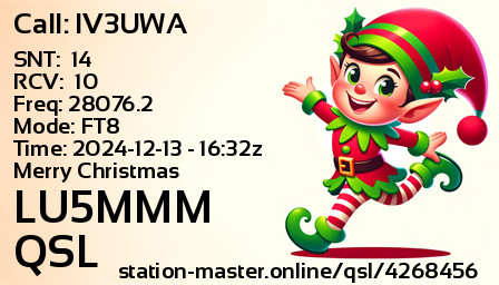 QSL Card for LU5MMM QSO with IV3UWA