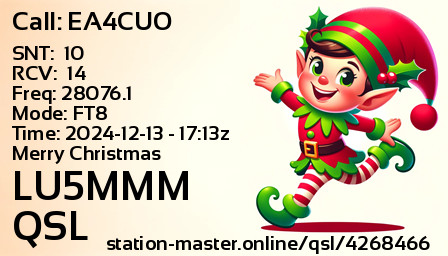QSL Card for LU5MMM QSO with EA4CUO