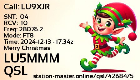 QSL Card for LU5MMM QSO with LU9XJR
