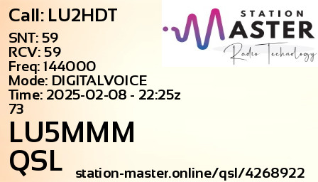 QSL Card for LU5MMM QSO with LU2HDT