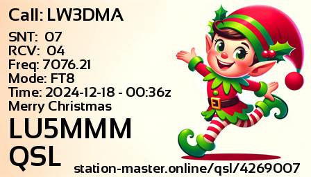 QSL Card for LU5MMM QSO with LW3DMA