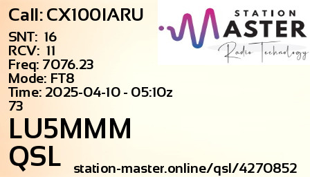 QSL Card for LU5MMM QSO with CX100IARU
