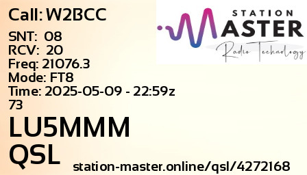 QSL Card for LU5MMM QSO with W2BCC