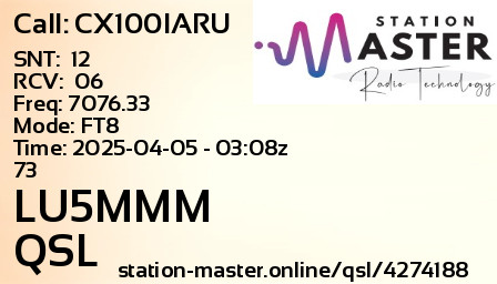 QSL Card for LU5MMM QSO with CX100IARU