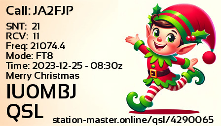 QSL Card for IU0MBJ QSO with JA2FJP