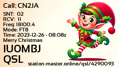 QSL Card for IU0MBJ QSO with CN2JA