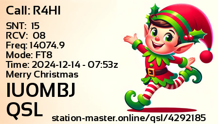 QSL Card for IU0MBJ QSO with R4HI