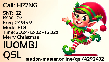 QSL Card for IU0MBJ QSO with HP2NG
