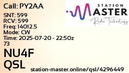 QSL Card for NU4F QSO with PY2AA