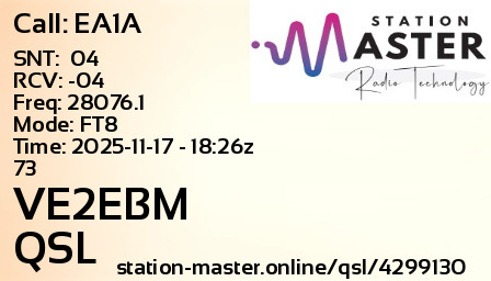 QSL Card for VE2EBM QSO with EA1A