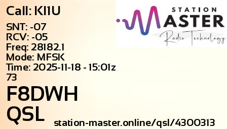 QSL Card for F8DWH QSO with KI1U