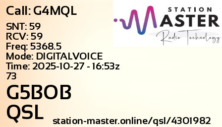 QSL Card for G5BOB QSO with G4MQL