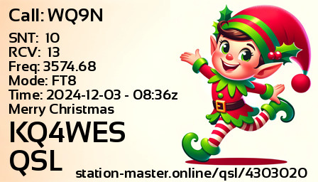 QSL Card for KQ4WES QSO with WQ9N