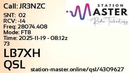 QSL Card for LB7XH QSO with JR3NZC