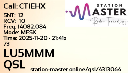 QSL Card for LU5MMM QSO with CT1EHX