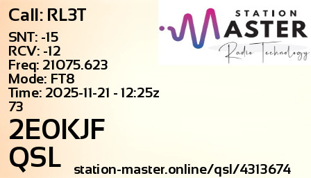 QSL Card for 2E0KJF QSO with RL3T