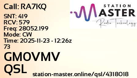 QSL Card for GM0VMV QSO with RA7KQ
