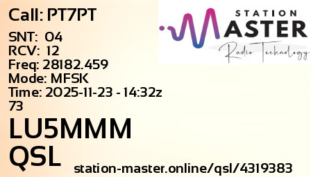 QSL Card for LU5MMM QSO with PT7PT