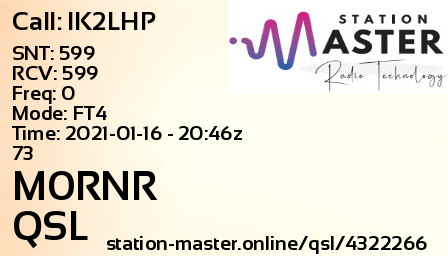 QSL Card for M0RNR QSO with IK2LHP