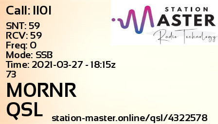 QSL Card for M0RNR QSO with II0I