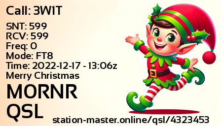 QSL Card for M0RNR QSO with 3W1T