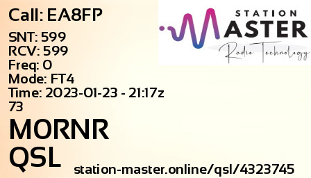 QSL Card for M0RNR QSO with EA8FP
