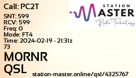 QSL Card for M0RNR QSO with PC2T