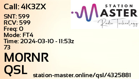 QSL Card for M0RNR QSO with 4K3ZX