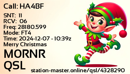 QSL Card for M0RNR QSO with HA4BF